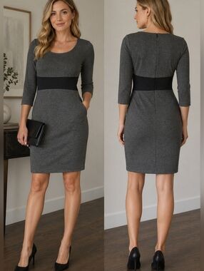 Elegant Esprit XL Bodycon Y2k Dress with 3/4 Sleeve and Pockets